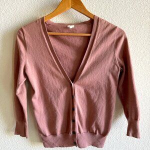 J. Crew Blush Pink Button-Up Cardigan 3/4 Sleeves